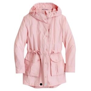 J.Crew Perfect Rain Jacket Hooded Light Pink Women’s Size S